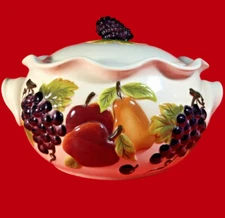 CELEBRATING HOME SONOMA VILLA BEAN POT BAKING CASSEROLE STONEWARE 11"