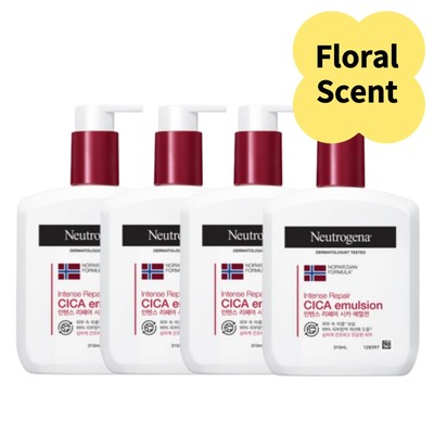 Neutrogena Intense Repair Cica Emulsion 310ml 10.48oz * 4EA / FLORAL SCENT