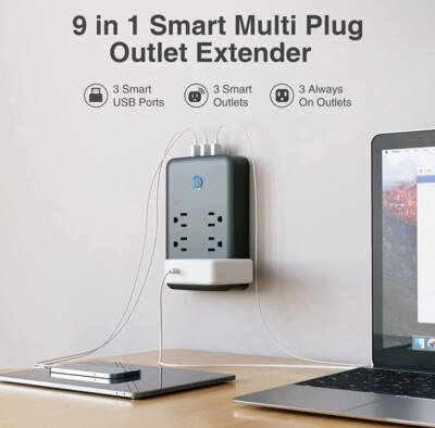 Gosund 3 USB 6 Ports Smart Plug Sockets Outlet Extender Wall Adapter Anti-surge