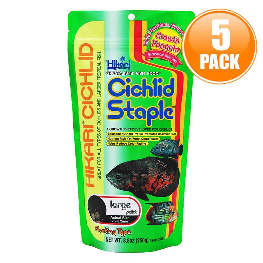 5x Hikari Cichlid Staple 250g LARGE Pellet 7mm 8mm Floating Tropical