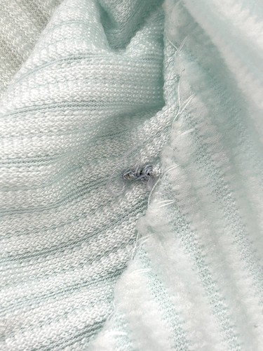 Miss Elaine S Short Sleeve Robe Mint Diagonal Ribbed Sexy 70’s Grecian - Picture 16 of 17