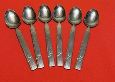 6 NAKAZATO Large  Spoons  Japan Bamboo/Leaves FREE SHIP #S1