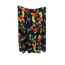 Soft Surroundings Petite Medium Midi Skirt Floral A-Line NWOT, Hawaiian