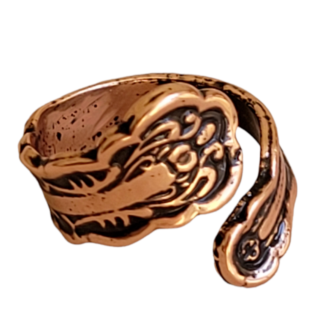 Copper Spoon Adjustable Ring Arthritis Pure Copper Adjustable Ring Border Spoon eBay