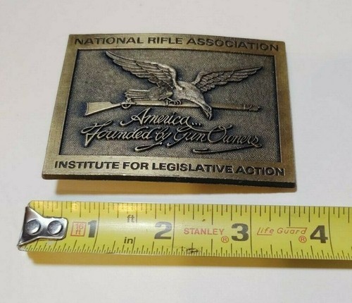 NRA National Rifle Association Eagle Guns Firearms Vintage Belt Buckle - Afbeelding 2 van 3