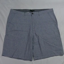 Saks Fifth Avenue 38 x 9" Blue Micro Houndstooth Linen Blend Shorts