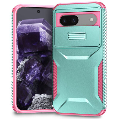 Hybrid Armor Case with Slide Camera Cover For Google Pixel 8A Pixel 8 9 Pro