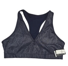 GapFit Power Low Impact Sports Bra - Medium Support - Black Glitter - Size XL