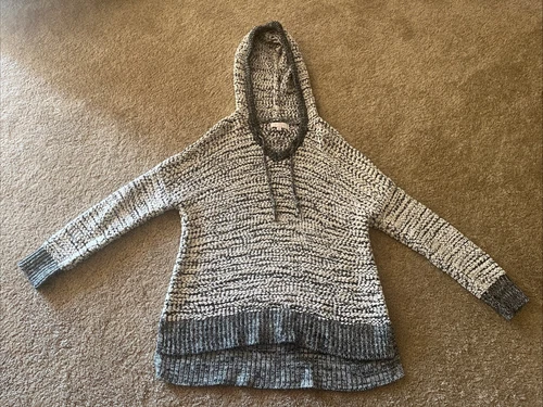 New Directions Studio Sweater Hoodie - Women’s Small - Gray/Black/White - EUC