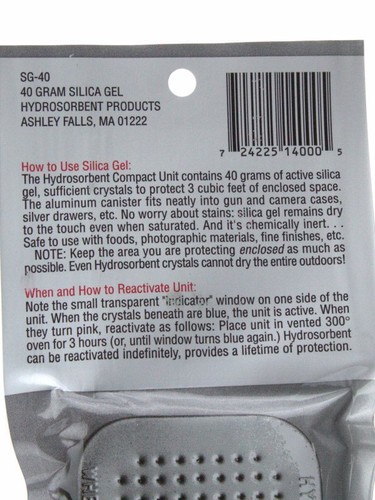 40 Gram Silica Gel Desiccant, Moisture Absorber Dehumidifier (6 pack) - Picture 6 of 6
