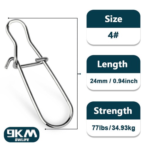 Fishing Snaps Duo Lock Snaps High Strength 50~100Pcs Quick Change Lure Snaps - Picture 14 of 18