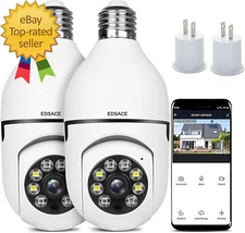 Light Bulb Camera 2 Pack 5G Dual Band Bulb Camera,Wifi 6 Light Bulb Camera Pack