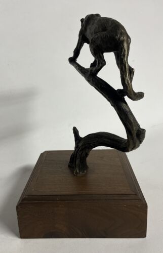 Vintage Wally Shoop Bronze 12" Cougar Puma Panther Mountain Lion 7/30 Statue Art - Bild 3 von 7