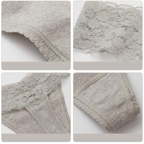 Underwear Women T Back Low Waist See Through Panties Cotton Seamless Lace Tho... - Picture 4 of 7
