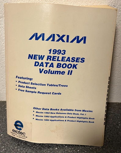 Maxim 1993 New Releases Data Book Volume II - Analog & Digital IC Data Sheets - 第 1/10 張圖片