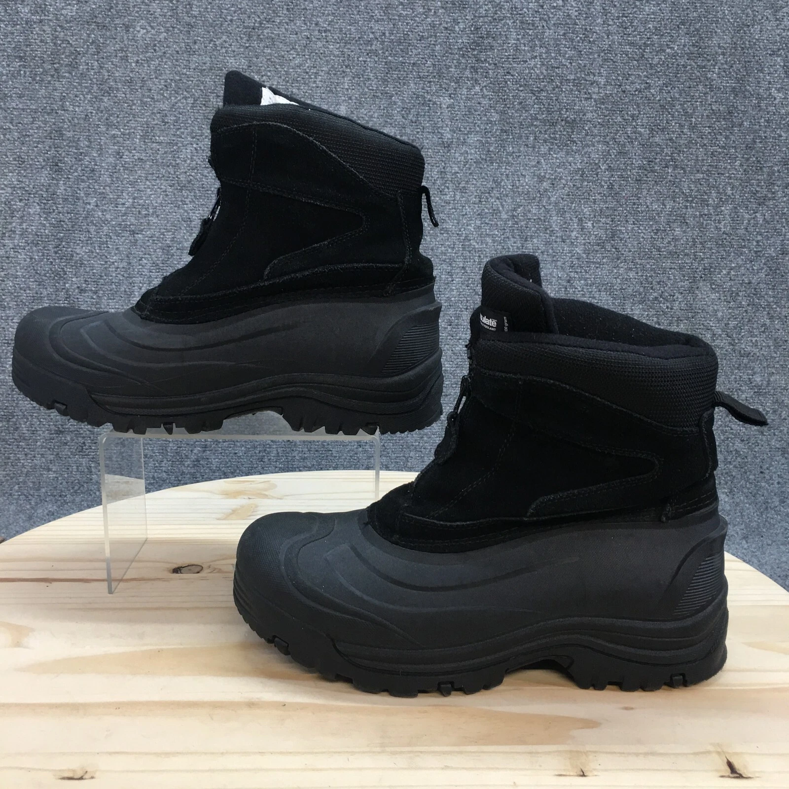 Weatherproof Boots Mens 9 M Tahoe II Ankle Winter 625-0110 Black Zip Waterproof