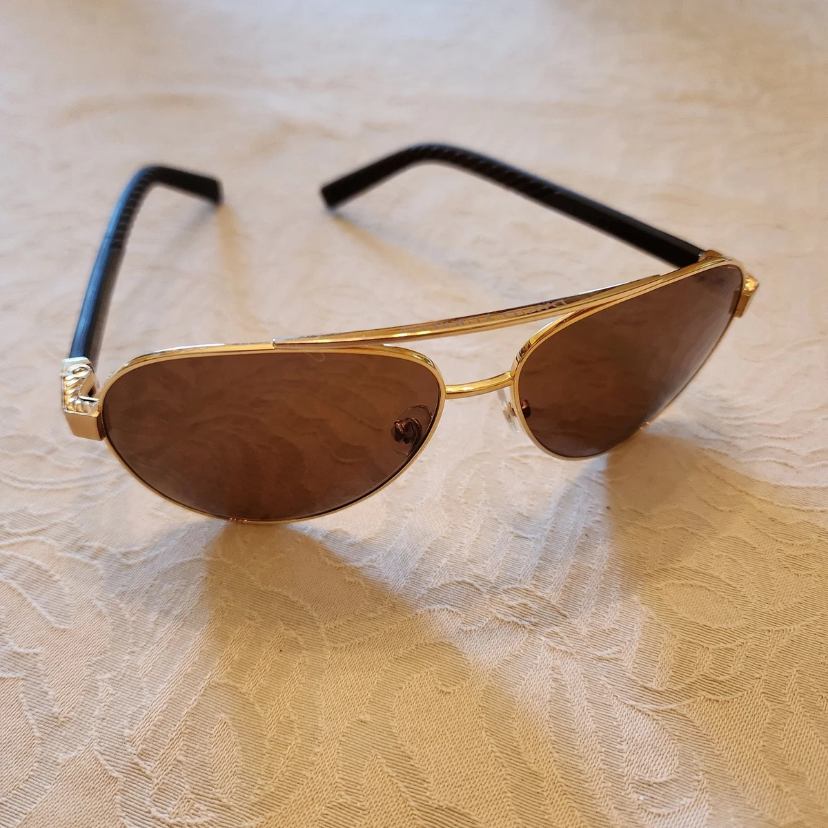 David Yurman Gold Aviator Sunglasses with Dark Gradient Lenses David Yurman Gold Sunglasses for Men for sale | eBay main image 3