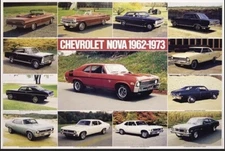 Chevrolet Nova 1963-1973 History From It’s Original Printings Car Poster! $32.95