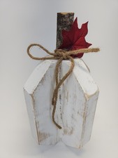 Handmade Rustic 3D Wooden Pumpkin Reclaimed Lumber White Fall Farmhouse Decor