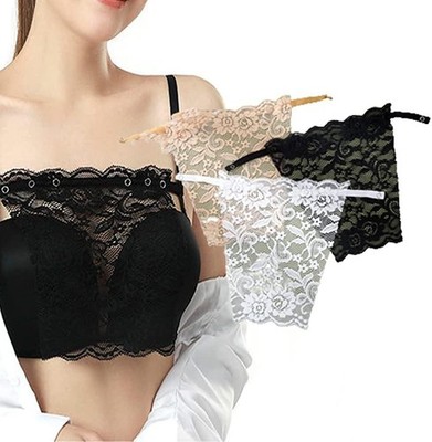 3/4/6PCS Lace Clip-on Mock Camisole Modesty Panel Bra Insert for Women Tops