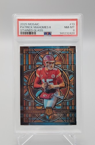 2025 Panini Mosaic Patrick Mahomes II Stained Glass #13 PSA 8 Chiefs