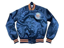 Vintage 80s Detroit Tigers MLB Chalk Line Satin Bomber Jacket YOUTH 14/16