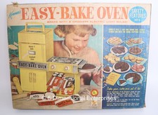 VTG 1960s Kenner Easy-Bake Turquoise Oven 4 MIXES 3 Pans Cook Book in Box Works