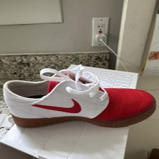Nike Mens White Red Gum Canvas Casual Sneaker...