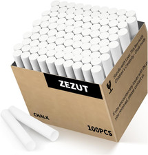 White Chalk 100PCS, Low Dust Chalks Stick Bulk for Chalkboard Blackboard Non-Tox