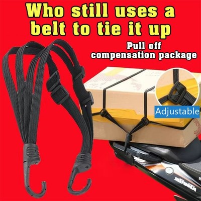 Black Motorcycle Luggage Straps Moto Helmet Net Universal Luggage Helmet Straps