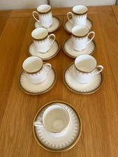 7 Piece Paragon ATHENA Coffee Set 6 coffee cups 3.25" x 2.5" 6 saucers. VGC