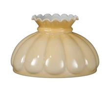 B&P Lamp 10" Buff Nu-Gold Melon Shade Crimped Top