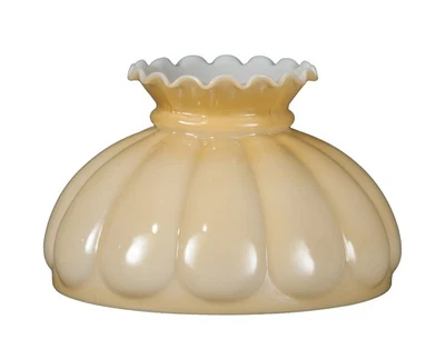 B&P Lamp 10" Buff Nu-Gold Melon Shade Crimped Top