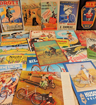 Nostalgie Postkarten (A5), 23 Motive: Husqvarna, Monark, schwedische Fahrräder