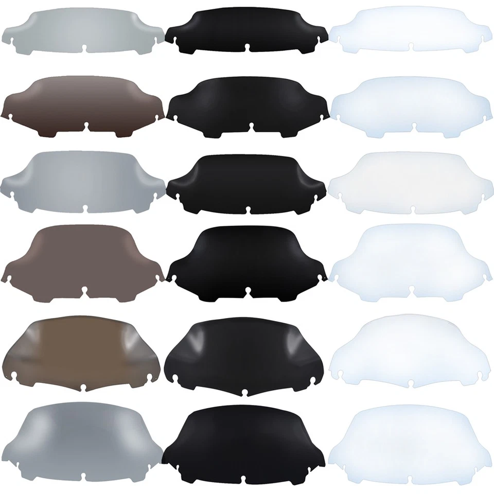 Parabrisas ondulado de 4,5" 7" 9" 10,5" para Harley Touring Street Electra Glide 2014-up Foto 2 de 4