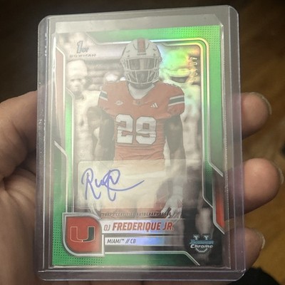 2025 Bowman University Chrome - OJ Frederique Jr. #92 Green Refractor /99 (RC)