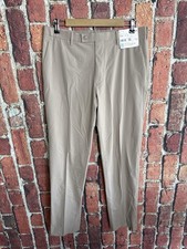 Uniqlo Mens Khaki Chino Pleated Trouser Work Pant Size 32 x 32 NWT Stretch Comfy