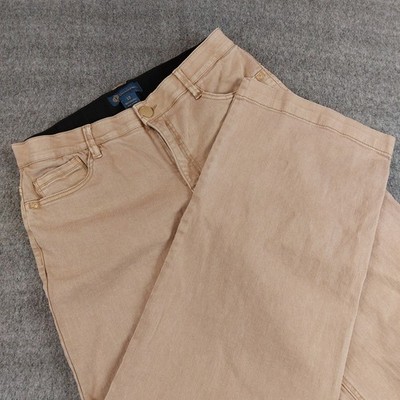 Democracy Ab Solution Sky High Rise Wide Leg Jeans Women's 12 (Fit 34x32) Tan