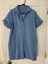 Old Navy Cotton Denim Short Sleeve Button Up ...