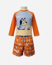 BLUEY SWIM TRUNK RASH GUARD SET Long Sleeve Toddler Size 3T  4T UPF 50 NWT