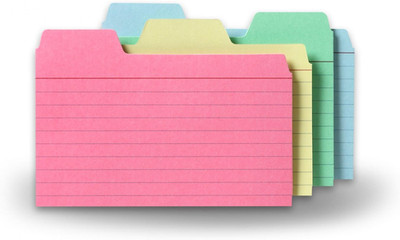Find-It Tabbed Index Cards, 3 x 5 Inches, Assorted Colors, 48-Pack (FT07216)
