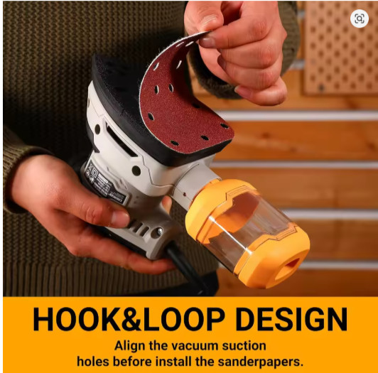 DEKO Corded Electric Mouse Palm Sander w/ Dust Collector Multi-Function