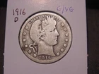 1916-D BARBER QUARTER G VG POPULAR BETTER DATE FREE SHIPPING