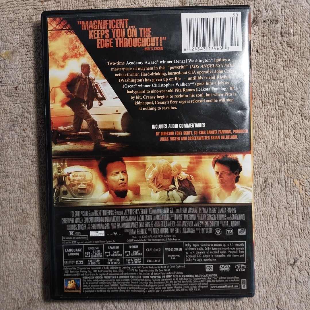 Man on Fire - DVD - Denzel Washington - Widescreen | eBay