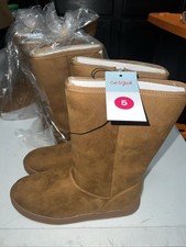 Cat Jack Kids' Cognac Brown Natalia Tall Shearling Style Boots, Size 5