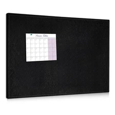 Large Black Bulletin Board 48x36in Felt Pin Board for Wall Home Office Classroom