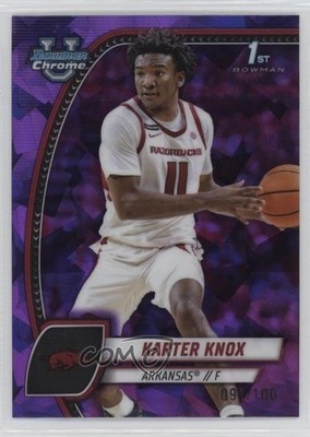 2024-25 Bowman U Chrome Sapphire Purple 91/100 Karter Knox #41 9cf