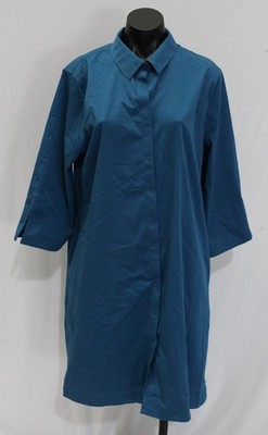 Chico's Women's No Iron Short Shirt Dress NC3 Scandi Blue Size 2.5 (US L/14) NWT