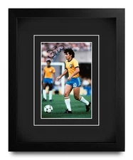 Zico Hand Signed 10x8 Framed Photo Display Autograph Brazil Signature w/COA