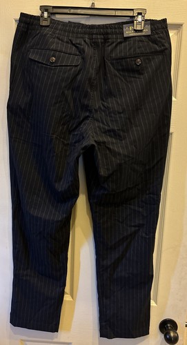 Pantalones Polo Ralph Lauren Prepster V2 elásticos calce clásico a rayas azul marino para hombre L - Imagen 3 de 5